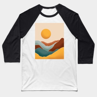 Modern Earthy Tones Mountains 36 Baseball T-Shirt